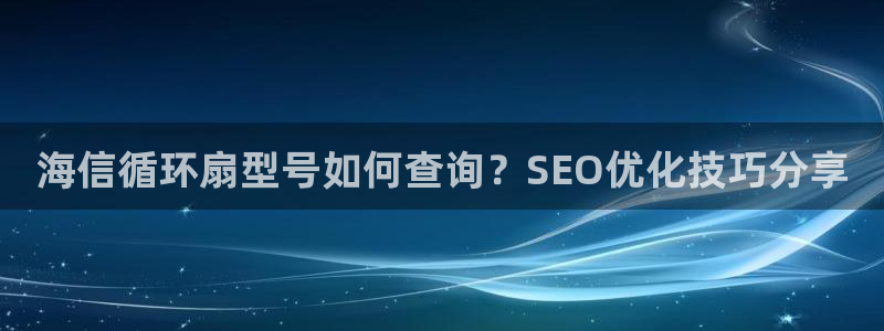 海信循环扇型号如何查询？SEO优化技巧分享